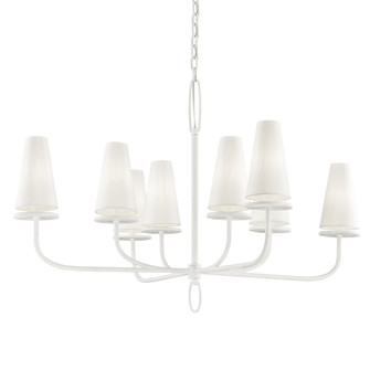 Marcel Eight Light Chandelier in Gesso White (67|F6286GSW)