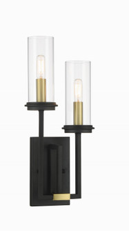 Hillstone Two Light Wall Sconce in Sand Coal & Soft Brass (7|3202781)