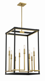 Union Estates Eight Light Pendant in Coal And Soft Brass (7|2117726)