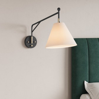 Elane One Light Swing Arm Wall Sconce in Matte Black/Vintage Brass (59|13001MBVB)