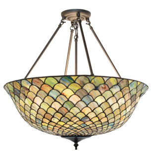Tiffany Fishscale Three Light Semi-Flushmount in Oil Rubbed Bronze (57|265944)