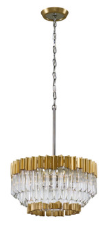 Charisma Five Light Chandelier in Gold Leaf W Polished Stainless (68|22042GLSS)