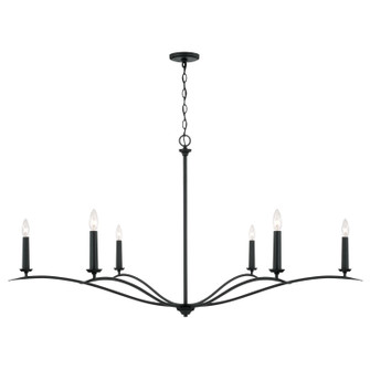 Grady Six Light Chandelier in Black Iron (65|450661BI)