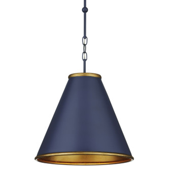Pierrepont One Light Pendant in Hiroshi Dark Blue/Contemporary Gold Leaf/Gold (142|90001102)