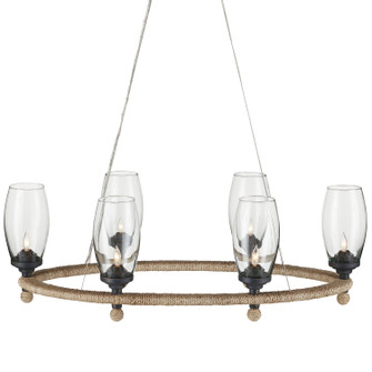 Hightider Six Light Chandelier in Natural/Clear/French Black (142|90001086)