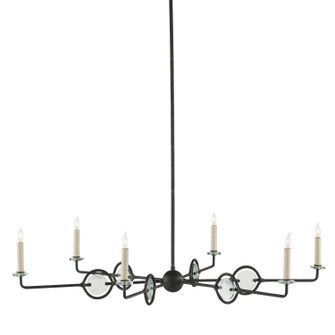 Privateer Six Light Chandelier in Blacksmith/Clear (142|90000969)