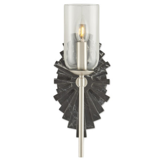 Benthos Collection One Light Wall Sconce in Black/Nickel/Clear (142|58000025)