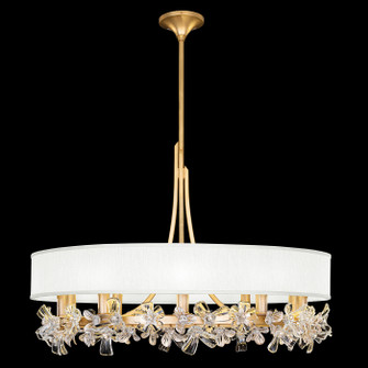 Azu LED Chandelier in Gold Leaf w/White Fabric Shades (48|91524021ST)