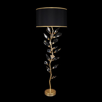 Foret Three Light Floor Lamp in Gold Leaf w/Black Fabric & Gold Inner Lining Shades (48|90922021ST)