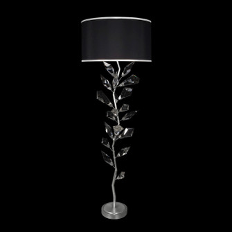 Foret Three Light Floor Lamp in Silver Leaf w/Black Fabric & Silver Inner Lining Shade (48|90922011ST)