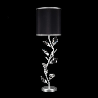 Foret One Light Console Lamp in Silver Leaf w/Black Fabric & Silver Inner Lining Shade (48|90881511ST)