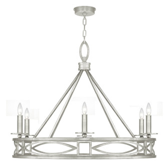 Cienfuegos Six Light Chandelier in Silver Leaf w/No Shades (48|887640SF4)
