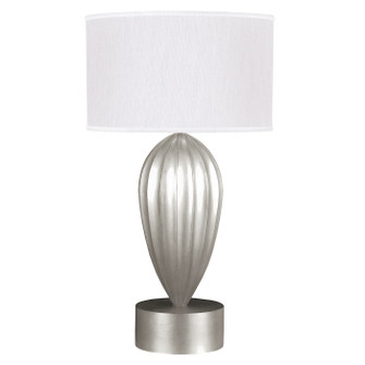 Allegretto One Light Table Lamp in Silver Leaf w/White Fabric Shade (48|793110SF41)
