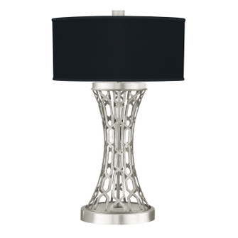 Allegretto One Light Table Lamp in Silver Leaf w/Black Fabric & Silver Inner Lining Shade (48|784910SF42)