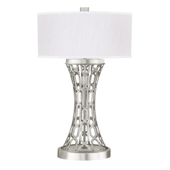 Allegretto One Light Table Lamp in Silver Leaf w/White Fabric Shade (48|784910SF41)