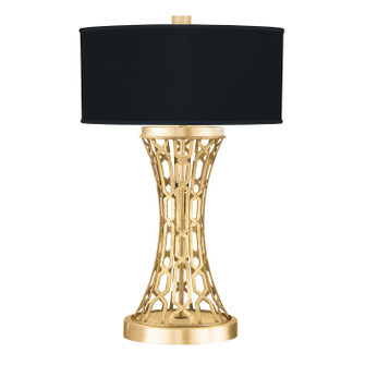 Allegretto One Light Table Lamp in Gold Leaf w/Black Fabric & Gold Inner Lining Shade (48|784910SF34)