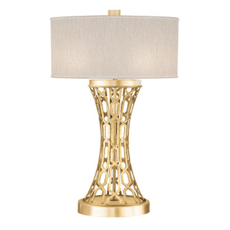 Allegretto One Light Table Lamp in Gold Leaf w/Champagne Fabric Shade (48|784910SF33)