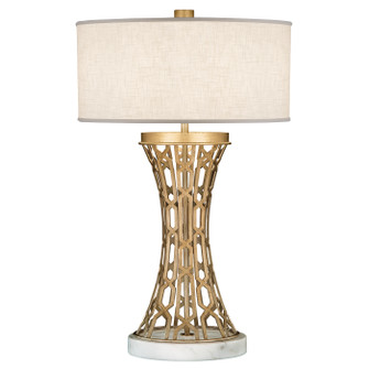 Allegretto One Light Table Lamp in Gold w/White Linen Shade (48|7849102ST)