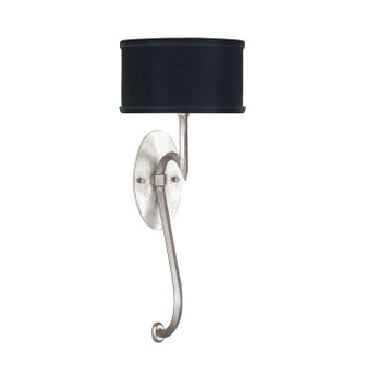 Allegretto One Light Wall Sconce in Silver Leaf w/Black Fabric & Silver Inner Lining Shades (48|784650SF42)