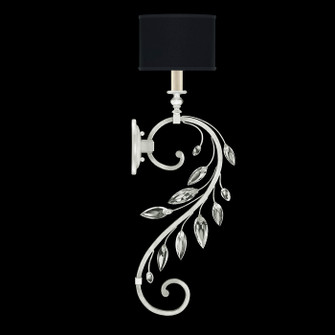 Crystal Laurel One Light Wall Sconce in Silver Leaf w/Black Fabric & Silver Inner Lining Shade (48|774650SF42)
