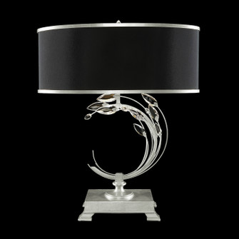 Crystal Laurel One Light Table Lamp in Silver Leaf w/Black Fabric & Silver Inner Lining Shade (48|771510SF42)