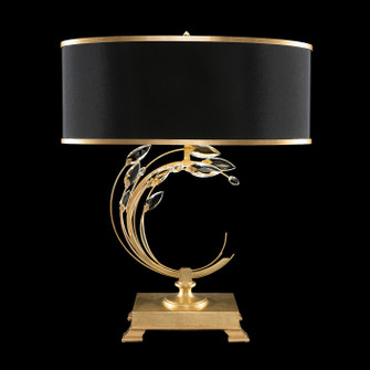 Crystal Laurel One Light Table Lamp in Gold Leaf w/Black Fabric & Gold Inner Lining Shade (48|758610SF34)