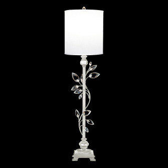 Crystal Laurel One Light Console Lamp in Silver Leaf w/White Fabric Shade (48|752915SF41)