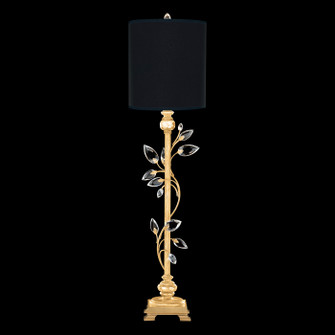 Crystal Laurel One Light Console Lamp in Gold Leaf w/Black Fabric & Gold Inner Lining Shade (48|752915SF34)