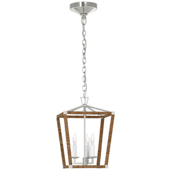 Darlana Wrapped LED Lantern in Aged Iron and Natural Rattan (268|CHC5875AINRT)