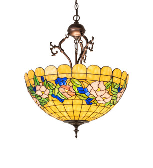 Tiffany Pansy Three Light Pendant in Mahogany Bronze (57|263189)