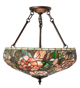 Tiffany Peony Three Light Semi-Flushmount in Mahogany Bronze (57|262137) Tiffany Peony Three Light Semi-Flushmount in Mahogany Bronze (57|262137)