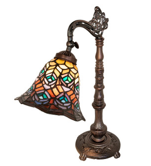 Tiffany Peacock Feather One Light Table Lamp in Mahogany Bronze (57|244782)