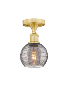 Edison One Light Semi-Flush Mount in Satin Gold (405|6161FSGG12136SM)