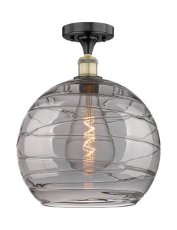 Edison One Light Semi-Flush Mount in Black Antique Brass (405|6161FBABG121314SM)
