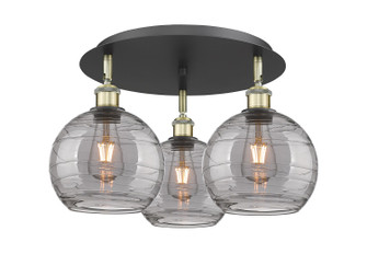 Ballston Three Light Semi-Flush Mount in Black Antique Brass (405|5163CBABG12138SM)