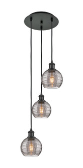 Ballston Three Light Pendant in Matte Black (405|113B3PBKG12136SM)