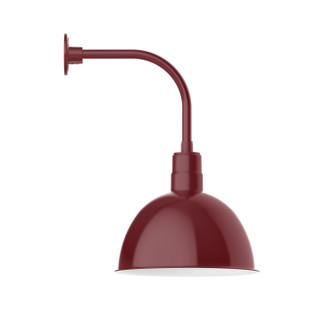 Deep Bowl LED Curved Arm Wall Light in Barn Red (518|GNU11755W16L13)