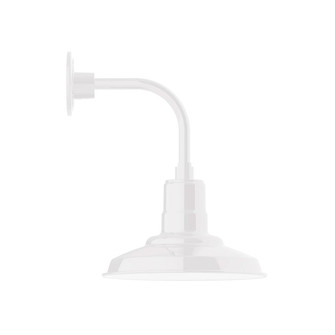 Warehouse LED Curved Arm Wall Light in White (518|GNT18244B03L12)