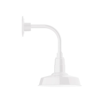 Warehouse LED Curved Arm Wall Light in White (518|GNT18144B03L12)