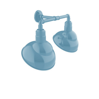 Emblem Two Light Straight Arm Wall Light in Light Blue (518|GNR12154)