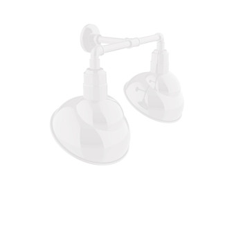 Emblem Two Light Straight Arm Wall Light in White (518|GNR12144) Emblem Two Light Straight Arm Wall Light in White (518|GNR12144)