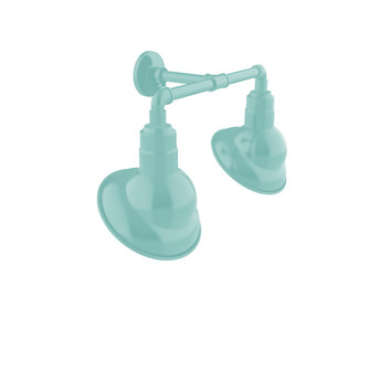 Emblem Two Light Straight Arm Wall Light in Sea Green (518|GNR12048)
