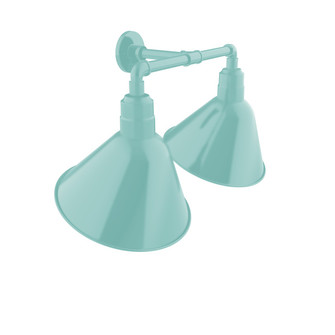 Angle Two Light Straight Arm Wall Light in Sea Green (518|GNR10448)