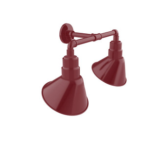 Angle Two Light Straight Arm Wall Light in Barn Red (518|GNR10255)