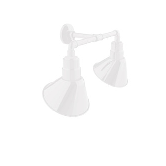 Angle Two Light Straight Arm Wall Light in White (518|GNR10244)