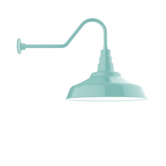 Warehouse One Light Gooseneck Wall Light in Sea Green (518|GNC18748B01)