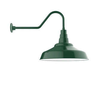 Warehouse One Light Gooseneck Wall Light in Forest Green (518|GNC18742G06)