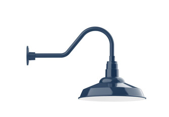 Warehouse One Light Gooseneck Wall Light in Navy (518|GNB18450B01W16)