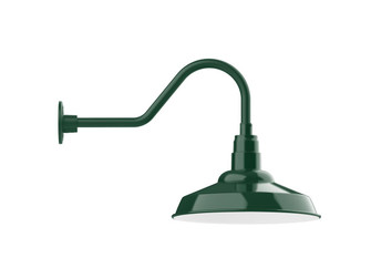 Warehouse One Light Gooseneck Wall Light in Forest Green (518|GNB18442)