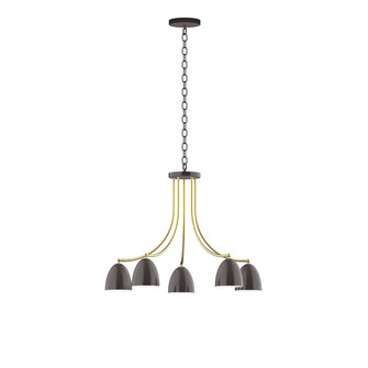 J-Series LED Chandelier in Architectural Bronze with Brushed Brass (518|CHN4175191L10)